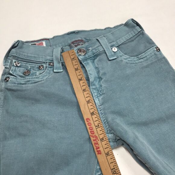 TRUE RELIGION Serena Jeans Women 26x29 Turquoise Green Skinny Stretch Denim USA - Picture 16 of 16